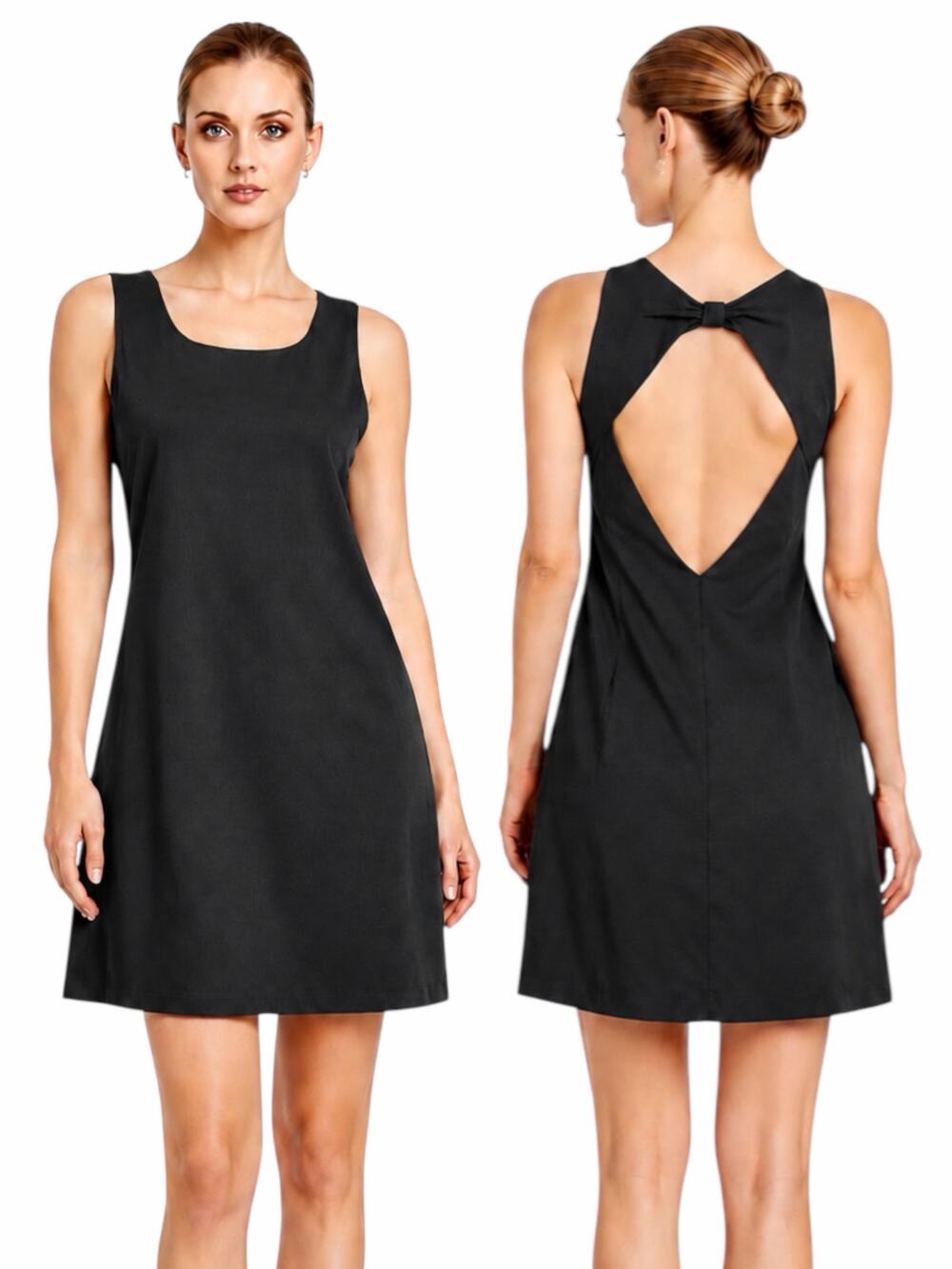 Forever 21 Bow Back Cutout Sleeveless Mini Dress Dark Gray Size M